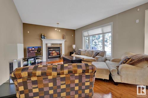 3017 Macneil Wy Nw, Edmonton, AB - Indoor Photo Showing Living Room With Fireplace