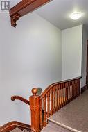 Staircase featuring carpet flooring - 