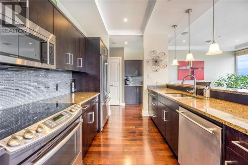 201 Front Street North Unit# 1003, Sarnia, ON - Indoor Photo Showing Kitchen With Double Sink With Upgraded Kitchen