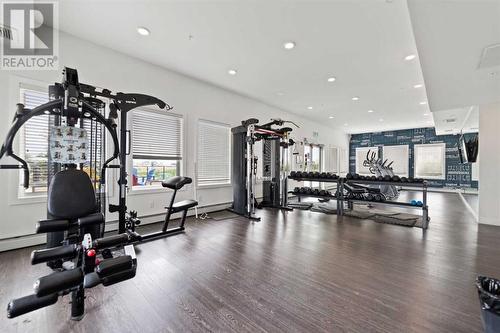 1404, 76 Cornerstone Passage Ne, Calgary, AB - Indoor Photo Showing Gym Room