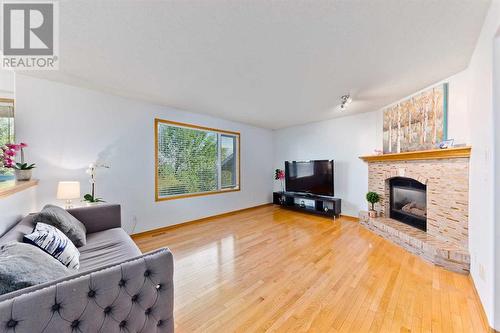 145 Macewan Park Rise Nw, Calgary, AB - Indoor Photo Showing Living Room With Fireplace