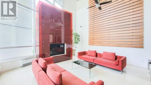 708 4808 Hazel, Burnaby, BC - Indoor Photo Showing Living Room With Fireplace