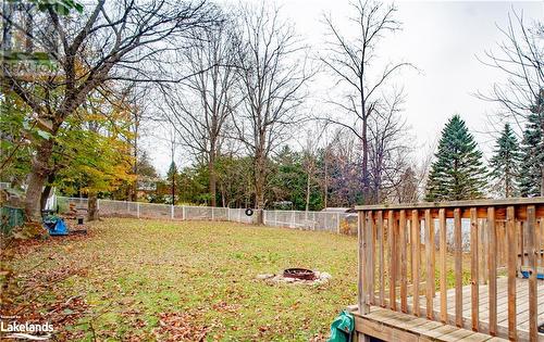 View of yard with a deck and an outdoor fire pit - 96 Sixth Street, Midland, ON - Outdoor