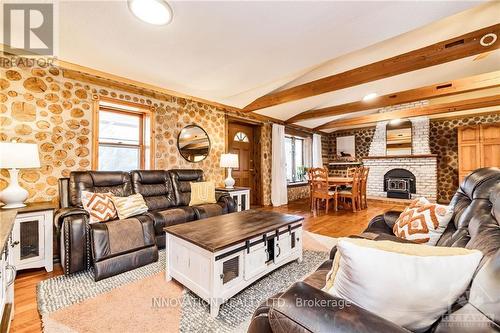 7019 County Road 22 Road, Edwardsburgh/Cardinal, ON - Indoor Photo Showing Living Room With Fireplace