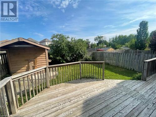 Wooden deck with a yard - 126 Peach Blossom Crescent, Kitchener, ON - Outdoor With Deck Patio Veranda