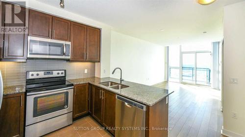 4406 - 3975 Grand Park Drive, Mississauga, ON - Indoor Photo Showing Kitchen With Double Sink With Upgraded Kitchen