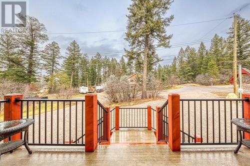 View looking out of the front door - 4880 James Street, Fairmont Hot Springs, BC - Outdoor With Deck Patio Veranda