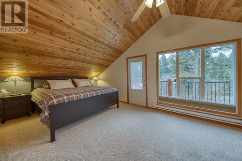 Bedroom 3 - view to balcony - 4880 James Street, Fairmont Hot Springs, BC - Indoor Photo Showing Bedroom