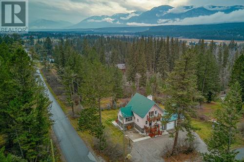 Aerial view of property and roads - 4880 James Street, Fairmont Hot Springs, BC - Outdoor With View