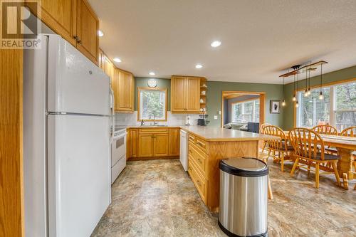 Kitchen and peninsula - 4880 James Street, Fairmont Hot Springs, BC - Indoor Photo Showing Kitchen With Double Sink