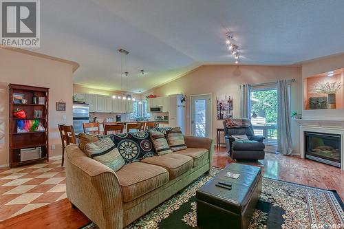 127 5Th Street, Milestone, SK - Indoor Photo Showing Living Room With Fireplace