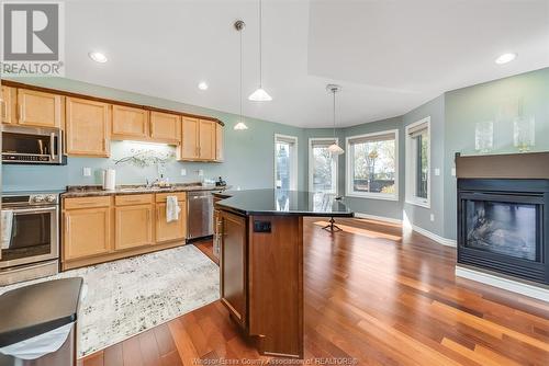 1346 Matthew Crescent, Lakeshore, ON - Indoor Photo Showing Kitchen With Fireplace