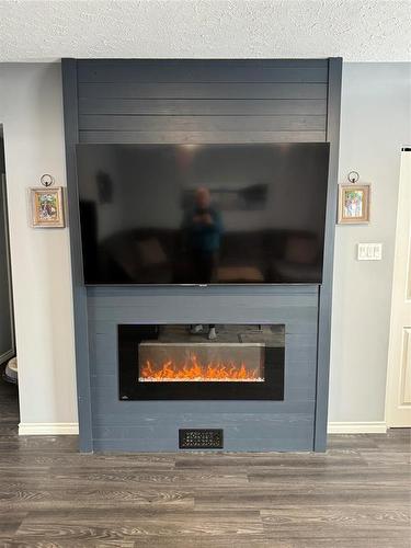 908 Lorne Avenue E, Brandon, MB - Indoor Photo Showing Living Room With Fireplace