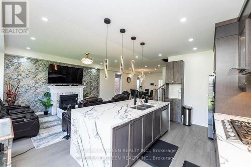 2079 Hallandale Street, Oshawa, ON - Indoor Photo Showing Kitchen With Fireplace With Double Sink With Upgraded Kitchen