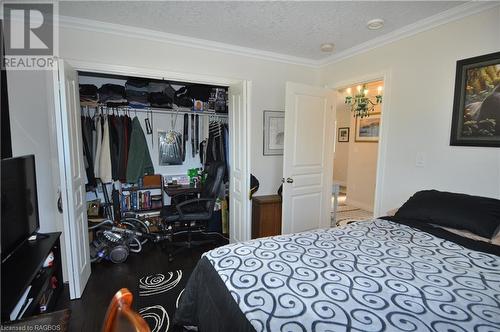 Bedroom with large closet, and a textured ceiling - 1 Williamson Place, South Bruce Peninsula, ON - Indoor Photo Showing Bedroom