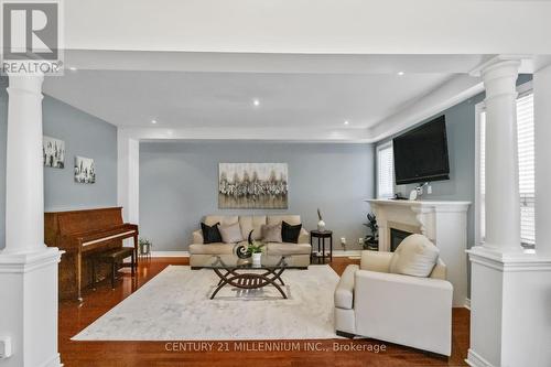 28 Powell Drive, Brampton, ON - Indoor Photo Showing Living Room With Fireplace