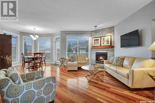 923 Brookhurst Lane, Saskatoon, SK - Indoor Photo Showing Living Room With Fireplace