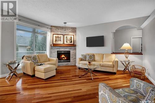 923 Brookhurst Lane, Saskatoon, SK - Indoor Photo Showing Living Room With Fireplace