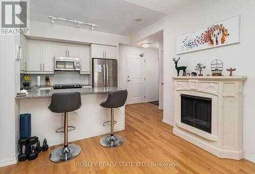 325 - 85 East Liberty Street, Toronto, ON - Indoor Photo Showing Kitchen With Fireplace With Stainless Steel Kitchen