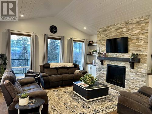 6549 Jones Road, Vanderhoof, BC - Indoor Photo Showing Living Room With Fireplace