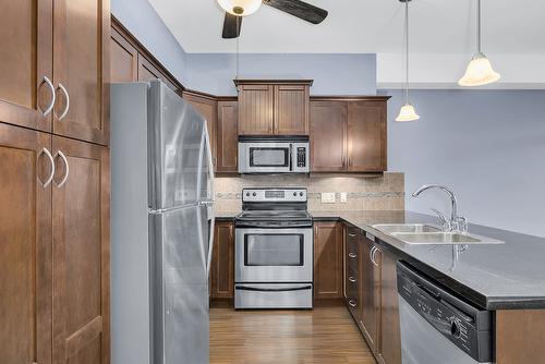 307-3533 Carrington Road, West Kelowna, BC - Indoor Photo Showing Kitchen With Stainless Steel Kitchen With Double Sink With Upgraded Kitchen