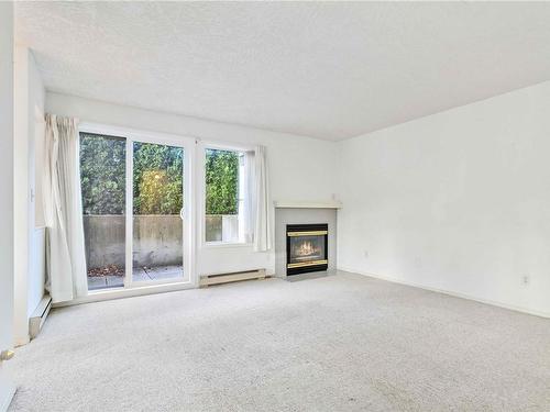 102-1801 Fern St, Victoria, BC - Indoor Photo Showing Living Room With Fireplace