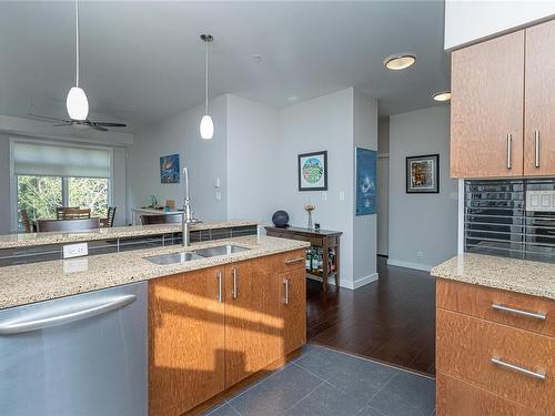 301-590 Bezanton Way, Colwood, BC - Indoor Photo Showing Kitchen With Double Sink