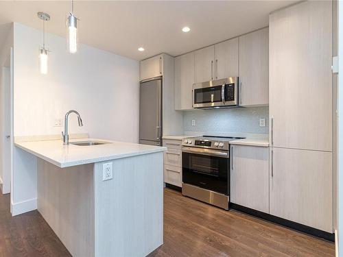 301-1090 Johnson St, Victoria, BC - Indoor Photo Showing Kitchen With Upgraded Kitchen