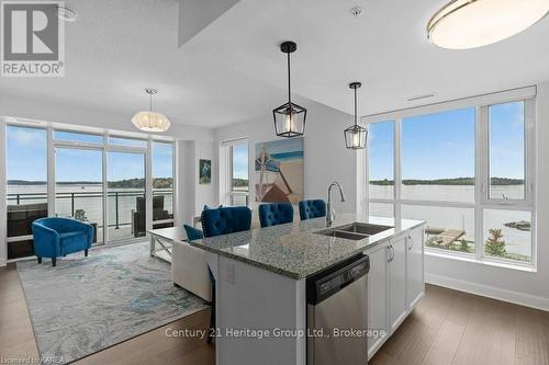 306 - 129 South Street, Gananoque, ON - Indoor Photo Showing Kitchen With Double Sink With Upgraded Kitchen