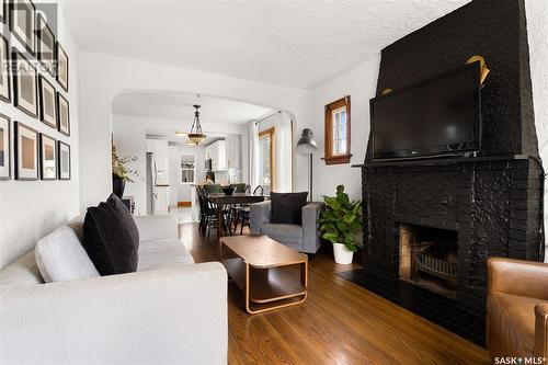 2200 Queen Street, Regina, SK - Indoor Photo Showing Living Room With Fireplace