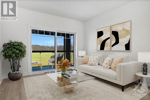 Virtually Staged - 320 Montee Outaouais Street Unit#306, Rockland, ON - Indoor Photo Showing Living Room