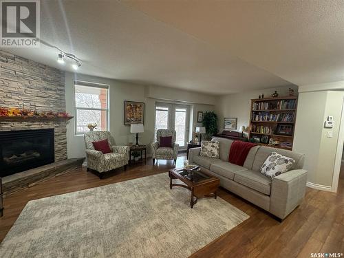 9 600 Broadway Street W, Fort Qu'Appelle, SK - Indoor Photo Showing Living Room With Fireplace