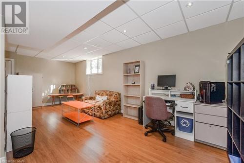 Office featuring light wood-type flooring and a paneled ceiling - 613 Black Street, Fergus, ON - Indoor Photo Showing Office