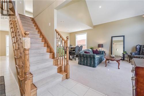 Tiled living room with high vaulted ceiling - 613 Black Street, Fergus, ON - Indoor Photo Showing Other Room