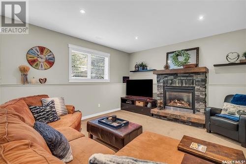 642 Van Impe Terrace, Saskatoon, SK - Indoor Photo Showing Living Room With Fireplace