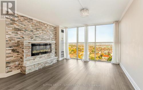 1416 - 4185 Shipp Drive, Mississauga, ON - Indoor Photo Showing Living Room With Fireplace