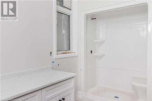 Bathroom featuring vanity and walk in shower - Lot 16 Mclean Crescent, Port Elgin, ON - Indoor Photo Showing Bathroom