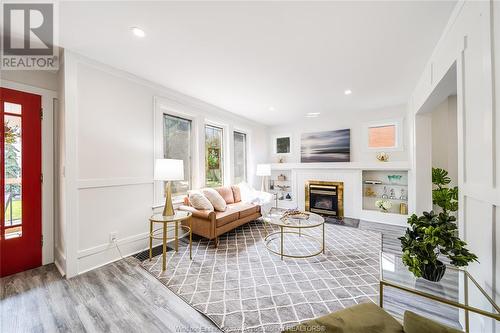 228 Prado, Windsor, ON - Indoor Photo Showing Living Room With Fireplace