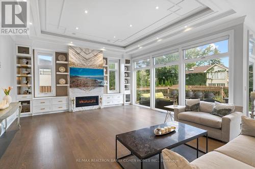 49 Rollscourt Drive, Toronto, ON - Indoor Photo Showing Living Room With Fireplace