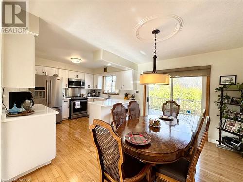 Walk out to Composite Deck from Dining Area - 34 Archibald Place, Southampton, ON - Indoor Photo Showing Dining Room