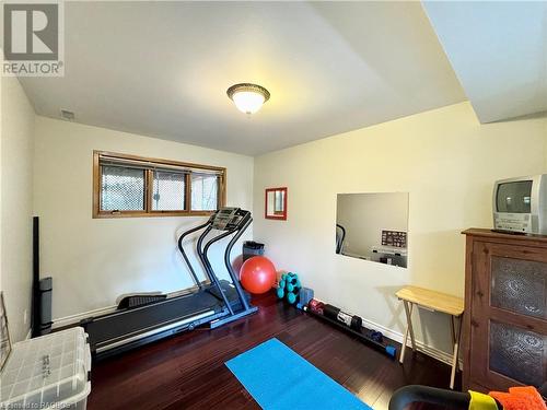 Lower Level Gym Accessible from the Family Room - 34 Archibald Place, Southampton, ON - Indoor Photo Showing Gym Room