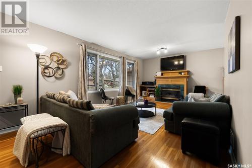 2708 Thornton Avenue, Regina, SK - Indoor Photo Showing Living Room With Fireplace