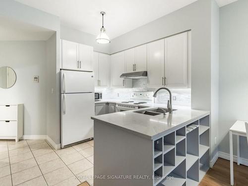 203-55 Bloor St E, Toronto, ON - Indoor Photo Showing Kitchen With Double Sink