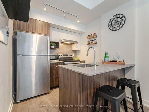 801-1133 Cooke Blvd, Burlington, ON - Indoor Photo Showing Kitchen With Stainless Steel Kitchen With Upgraded Kitchen