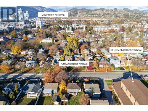 Aerial view of neighbourhood - 799 Sutherland Avenue, Kelowna, BC 