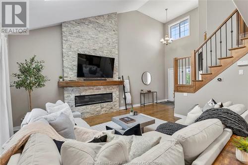 4237 Pearleaf Court, Windsor, ON - Indoor Photo Showing Living Room With Fireplace