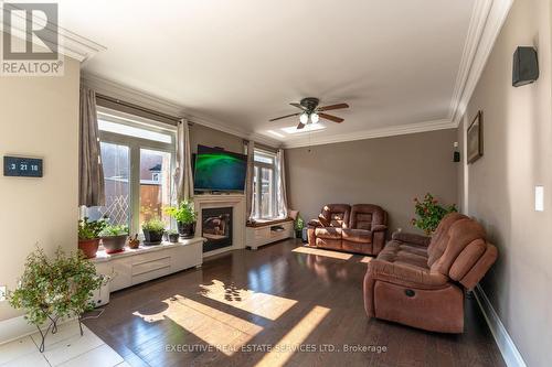 8 Gosling Street W, Brampton, ON - Indoor Photo Showing Living Room With Fireplace