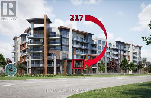 217 - 600 North Service Road, Hamilton, ON - Outdoor With Balcony With Facade