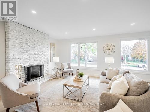 2223 Urwin Crescent, Oakville, ON - Indoor Photo Showing Living Room With Fireplace