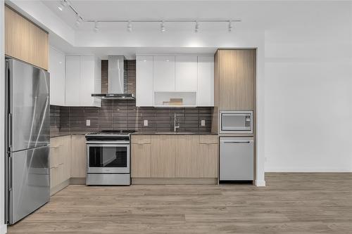 103-1800 Richter Street, Kelowna, BC - Indoor Photo Showing Kitchen With Stainless Steel Kitchen With Upgraded Kitchen